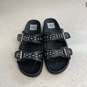 DV by Dolce Vita Black Sandals with Silver Studs